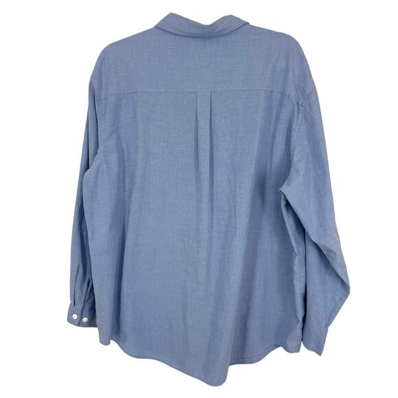 Falls Creek Christmas Embroidered Button Up Shirt Chambray size 22W Vintage - Picture 8 of 9